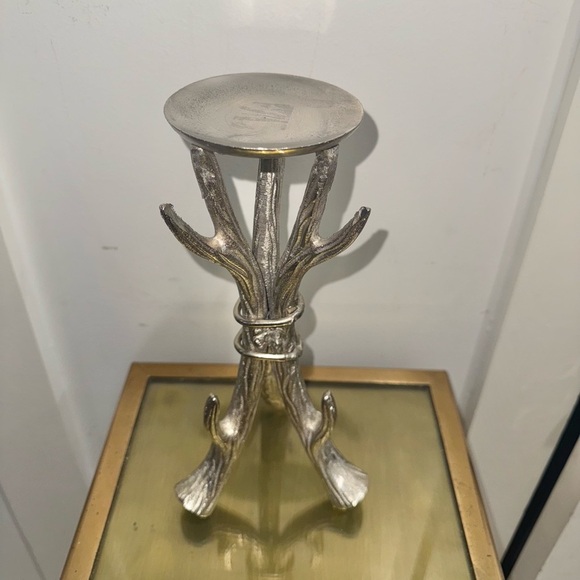 Silver Twig or Antler Candlestick Candle Holder - Picture 3 of 8